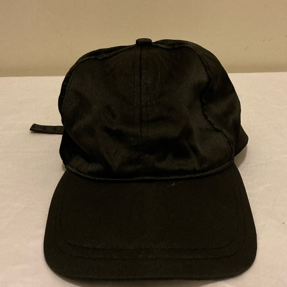 Black Satin Baseball Cap